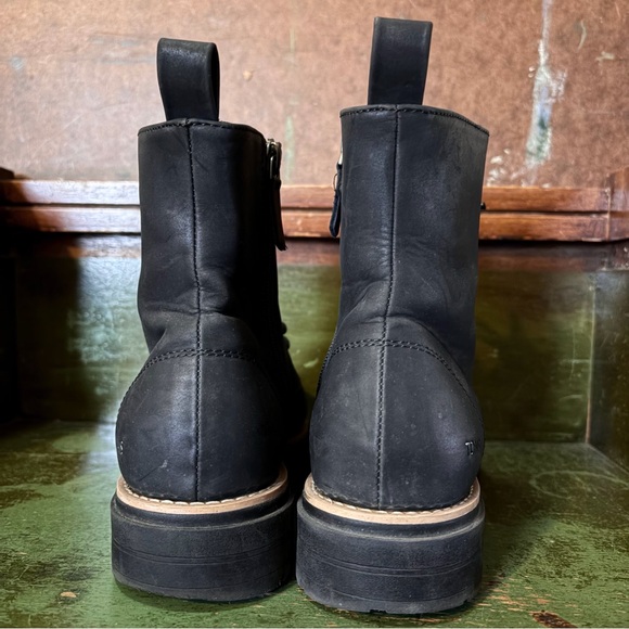 TOMS Black Leather Ankle Boots - Picture 4 of 15